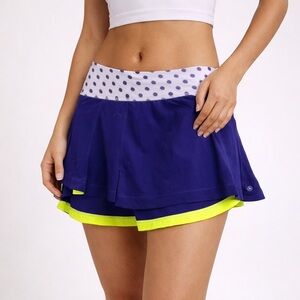 Lululemon NWT Purple Tennis Skort Polka Dot Waist Neon Shorts 6